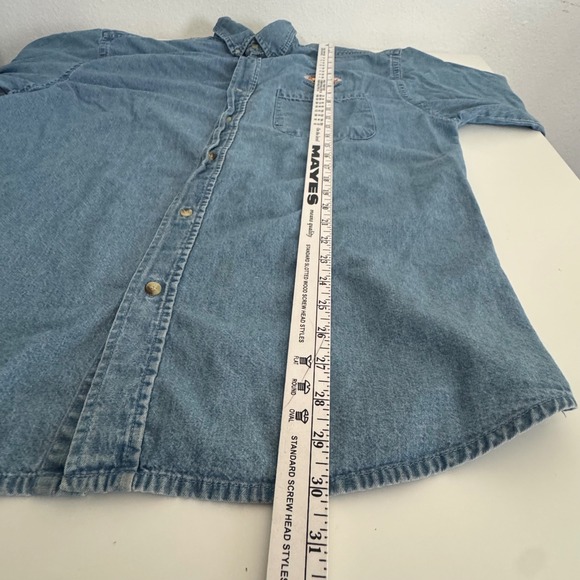 Vintage Superbowl  XXXV 2001 Denim Button Down Shirt Tampa Florida Shirt Large - Picture 9 of 11